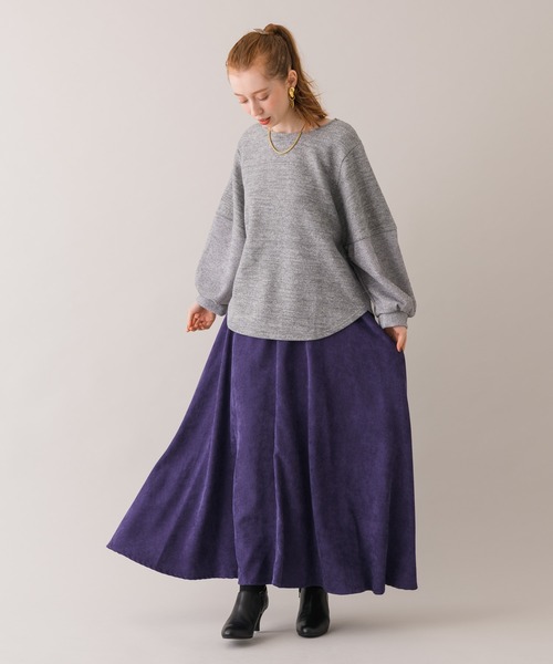 Dignite collier（ディニテコリエ）の「Dinite collier コーデュロイフレアスカート（スカート・レディース・パープル/グレー/レッド・FREE）」の7枚目の写真