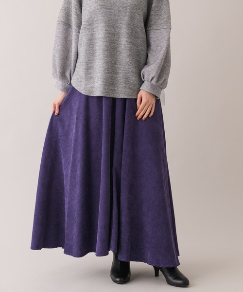 Dignite collier（ディニテコリエ）の「Dinite collier コーデュロイフレアスカート（スカート・レディース・パープル/グレー/レッド・FREE）」の13枚目の写真