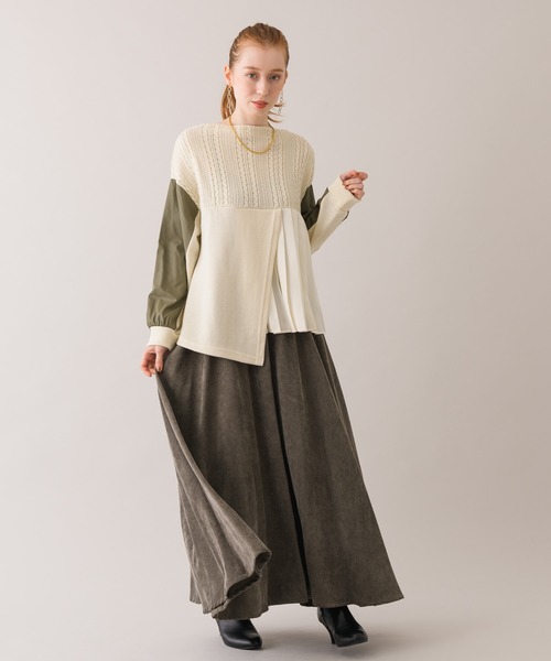 Dignite collier（ディニテコリエ）の「Dinite collier コーデュロイフレアスカート（スカート・レディース・パープル/グレー/レッド・FREE）」の9枚目の写真