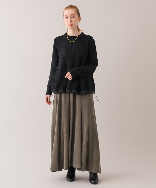 Dignite collier（ディニテコリエ）の「Dinite collier コーデュロイフレアスカート（スカート・レディース・パープル/グレー/レッド・FREE）」の5枚目の写真