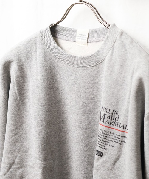 FRANKLIN & MARSHALL（フランクリンマーシャル）の「《FRANKLIN＆MARSHALL》PRINTSWT SIXSENSE - プリントスウェット（スウェット・レディース・グレー/ブラック・MEDIUM/X-LARGE/LARGE）」の6枚目の写真