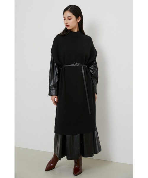 しずく☆ 新品タグ付☆ ADORE ニット ロング丈ベスト　ブラック ハイブリッジ ニット ベスト ブラックレーベル(6829MB)｜カナダグース