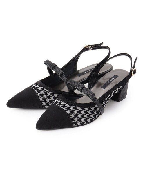 En Punto(エンプント)の「シースルーミニリボンパンプス(パンプス・レディース・アイボリー/ブラック系2/チョコ・S/M/L/LL)」の5枚目の写真