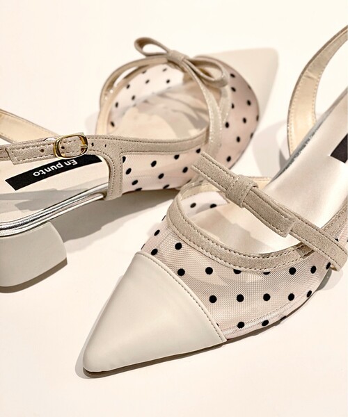 En Punto(エンプント)の「シースルーミニリボンパンプス(パンプス・レディース・アイボリー/ブラック系2/チョコ・S/M/L/LL)」の13枚目の写真