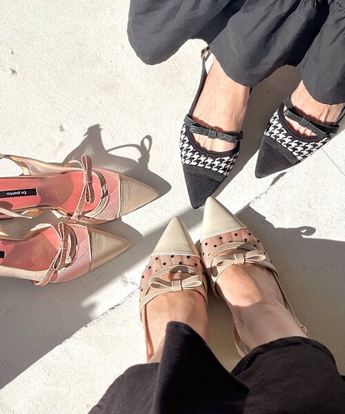 En Punto(エンプント)の「シースルーミニリボンパンプス(パンプス・レディース・アイボリー/ブラック系2/チョコ・S/M/L/LL)」の17枚目の写真