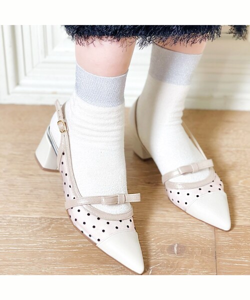 En Punto(エンプント)の「シースルーミニリボンパンプス(パンプス・レディース・アイボリー/ブラック系2/チョコ・S/M/L/LL)」の18枚目の写真