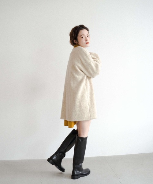 kaene（カエン）の「ショートボアカーディガン【daily collection】（カーディガン/ボレロ・レディース・オフホワイト/ブラウン/グレー・FREE）」の11枚目の写真