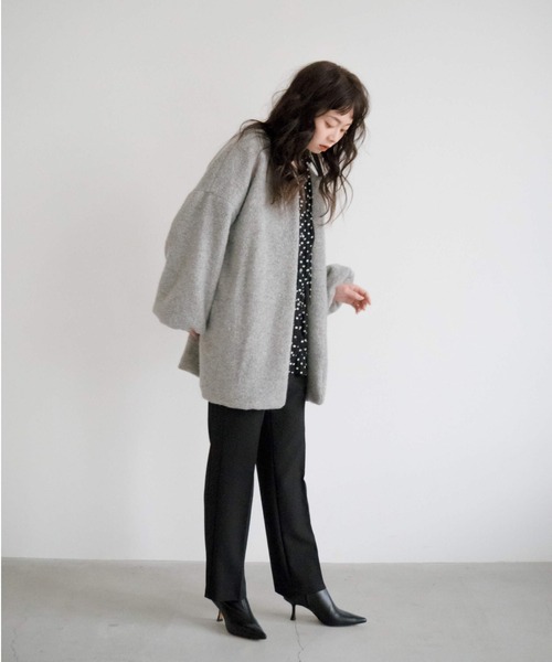 kaene（カエン）の「ショートボアカーディガン【daily collection】（カーディガン/ボレロ・レディース・オフホワイト/ブラウン/グレー・FREE）」の13枚目の写真