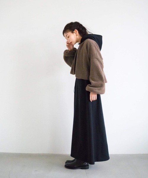 kaene（カエン）の「ショートボアカーディガン【daily collection】（カーディガン/ボレロ・レディース・オフホワイト/ブラウン/グレー・FREE）」の15枚目の写真