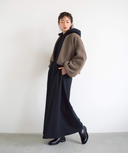 kaene（カエン）の「ショートボアカーディガン【daily collection】（カーディガン/ボレロ・レディース・オフホワイト/ブラウン/グレー・FREE）」の16枚目の写真