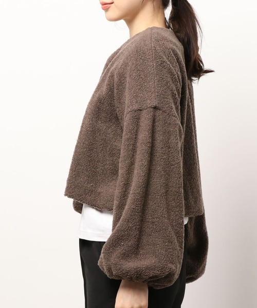 kaene（カエン）の「ショートボアカーディガン【daily collection】（カーディガン/ボレロ・レディース・オフホワイト/ブラウン/グレー・FREE）」の19枚目の写真