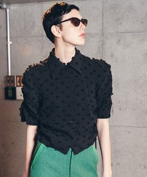 MAISON SPECIAL | チリメンジャガードポンポントップス【MAISON SPECIAL/メゾンスペシャル】(シャツ/ブラウス)