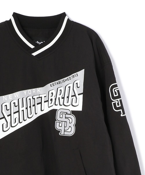 Schott(ショット)の「【WEB LIMITED】Schott/ショット/ AWARD PULLOVER JACKET/ナイロン プルオーバー ジャケット(ブルゾン・メンズ・ブラック/ダークグリーン/ブルー系その他/イエロー・MEDIUM/LARGE/X-LARGE/XX-LARGE)」の2枚目の写真