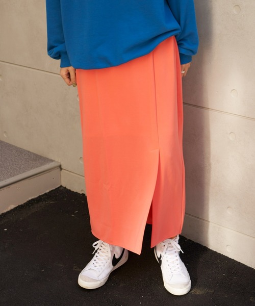 Auntie Rosa Holiday(アンティローザホリデー)の「フロントスリットタイトスカート(スカート・レディース・ブラック/ピンク/ブルー・FREE)」の4枚目の写真