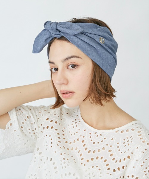 Chapeau d' O（シャポードオー）の「Chapeau d' O Front Knot Relax Turban（ヘアバンド・レディース・ブラック/ベージュ/ブルー/グリーン・FREE）」の4枚目の写真
