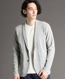 MONSIEUR NICOLE | ジオメトリックジャカード　ショールカラーニットカーディガン(Tシャツ/カットソー)