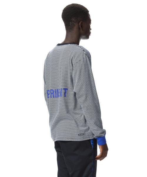 uniform experiment（ユニフォームエクスペリメント）の「L/S TRIM COLOR BORDER TEE（Tシャツ/カットソー・メンズ・ブラック/ネイビー/グレー・1/2/3/4）」の6枚目の写真