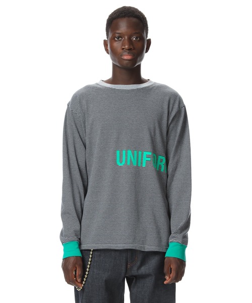 uniform experiment（ユニフォームエクスペリメント）の「L/S TRIM COLOR BORDER TEE（Tシャツ/カットソー・メンズ・ブラック/ネイビー/グレー・1/2/3/4）」の10枚目の写真