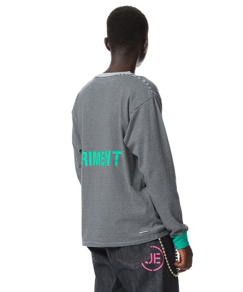 uniform experiment（ユニフォームエクスペリメント）の「L/S TRIM COLOR BORDER TEE（Tシャツ/カットソー・メンズ・ブラック/ネイビー/グレー・1/2/3/4）」の12枚目の写真