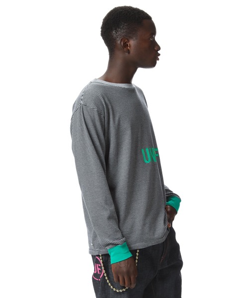 uniform experiment（ユニフォームエクスペリメント）の「L/S TRIM COLOR BORDER TEE（Tシャツ/カットソー・メンズ・ブラック/ネイビー/グレー・1/2/3/4）」の11枚目の写真