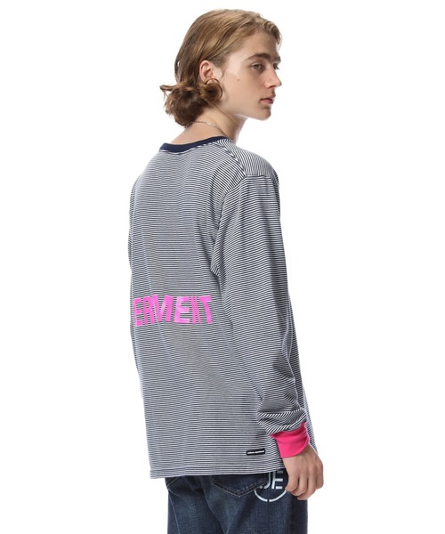 uniform experiment（ユニフォームエクスペリメント）の「L/S TRIM COLOR BORDER TEE（Tシャツ/カットソー・メンズ・ブラック/ネイビー/グレー・1/2/3/4）」の18枚目の写真
