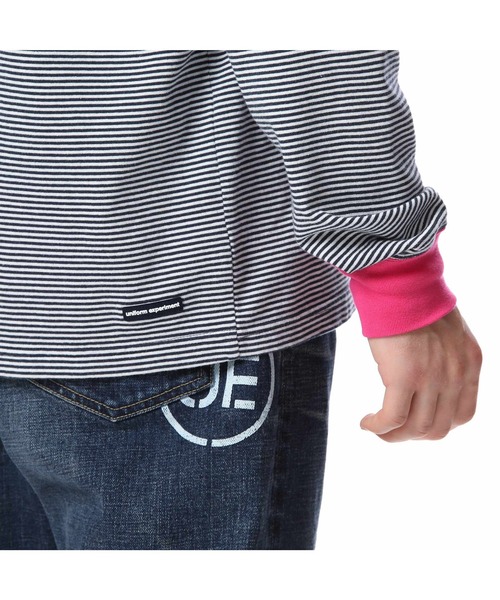 uniform experiment（ユニフォームエクスペリメント）の「L/S TRIM COLOR BORDER TEE（Tシャツ/カットソー・メンズ・ブラック/ネイビー/グレー・1/2/3/4）」の21枚目の写真