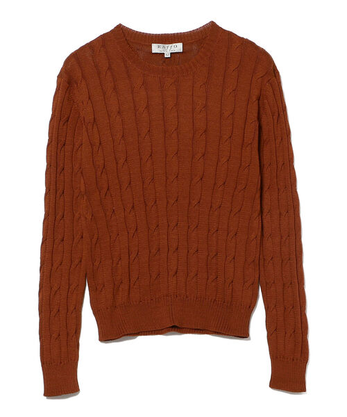 BEAMS F（ビームスエフ）の「RAffa MOLINA × BEAMS F / 別注 ケーブル クルーネックニット（ニット/セーター・メンズ・ベージュ/ブルー系その他3/オレンジ系その他7・MEDIUM/LARGE）」の15枚目の写真