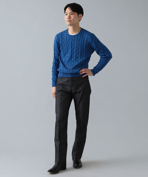 BEAMS F（ビームスエフ）の「RAffa MOLINA × BEAMS F / 別注 ケーブル クルーネックニット（ニット/セーター・メンズ・ベージュ/ブルー系その他3/オレンジ系その他7・MEDIUM/LARGE）」の18枚目の写真