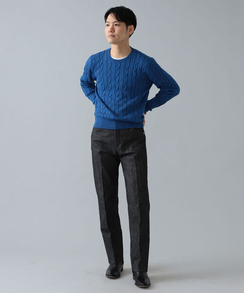 BEAMS F（ビームスエフ）の「RAffa MOLINA × BEAMS F / 別注 ケーブル クルーネックニット（ニット/セーター・メンズ・ベージュ/ブルー系その他3/オレンジ系その他7・MEDIUM/LARGE）」の19枚目の写真