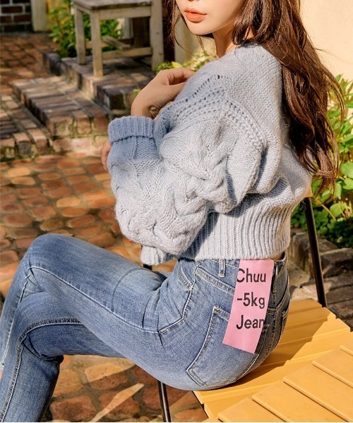 chuu（チュー）の「CHUU [Rey] High Rise Slim Straight Ankle Jeans（デニムパンツ・レディース・ブルー・SMALL/MEDIUM/LARGE）」の18枚目の写真
