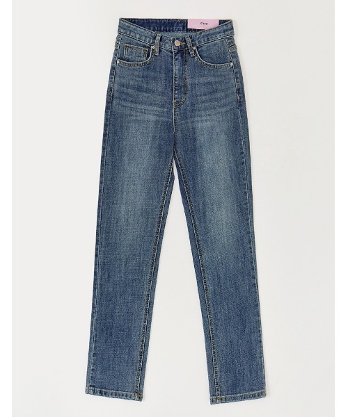 chuu（チュー）の「CHUU [Rey] High Rise Slim Straight Ankle Jeans（デニムパンツ・レディース・ブルー・SMALL/MEDIUM/LARGE）」の5枚目の写真