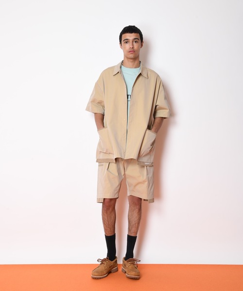 SUPERTHANKS（スーパーサンクス）の「ワンポイントポケットビッグシルエットショートスリーブシャツ■セットアップ対応■（ユニセックス）（シャツ/ブラウス・メンズ・クリーム/ブラック/ベージュ・M/S/L）」の7枚目の写真