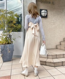 OLIVE des OLIVE | 【WEB限定】配色バックリボンジャンスカ(ジャンパースカート)
