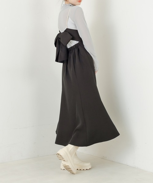 OLIVE des OLIVE（オリーブデオリーブ）の「【WEB限定】配色バックリボンジャンスカ（ジャンパースカート・レディース・ブラック/アイボリー/ミント・FREE）」の18枚目の写真