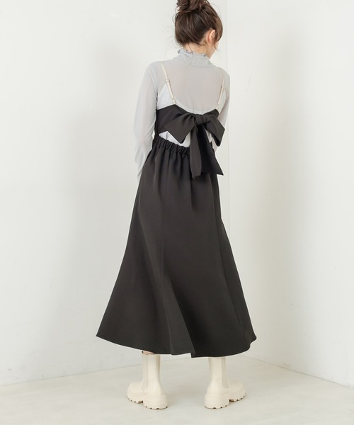 OLIVE des OLIVE（オリーブデオリーブ）の「【WEB限定】配色バックリボンジャンスカ（ジャンパースカート・レディース・ブラック/アイボリー/ミント・FREE）」の7枚目の写真