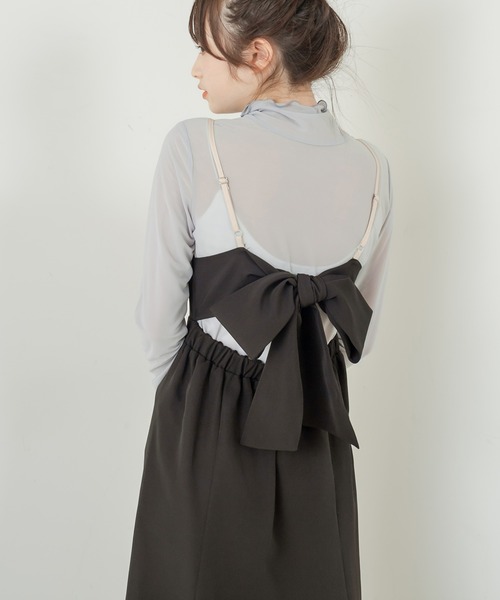 OLIVE des OLIVE（オリーブデオリーブ）の「【WEB限定】配色バックリボンジャンスカ（ジャンパースカート・レディース・ブラック/アイボリー/ミント・FREE）」の19枚目の写真