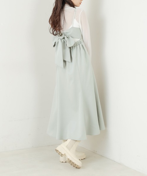 OLIVE des OLIVE（オリーブデオリーブ）の「【WEB限定】配色バックリボンジャンスカ（ジャンパースカート・レディース・ブラック/アイボリー/ミント・FREE）」の20枚目の写真