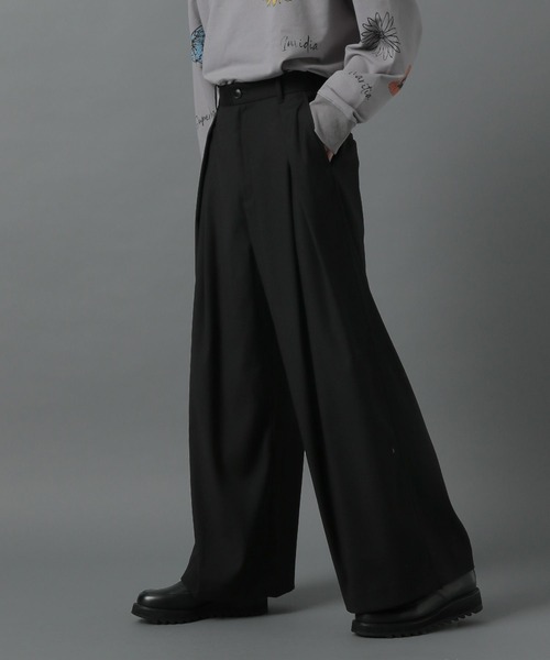 HARE(ハレ)の「BOXタックワイドパンツ(HARE)(その他パンツ・メンズ・ブラック/ブラウン/グレー・SMALL/MEDIUM)」の7枚目の写真