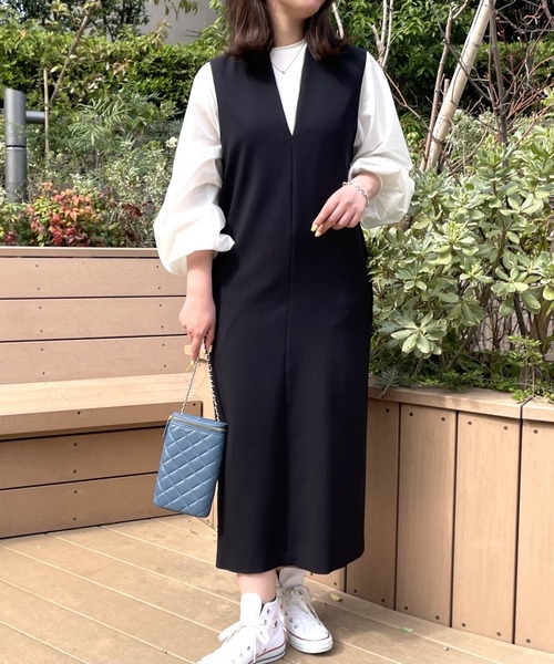 abahouse mavie（アバハウスマヴィ）の「袖ボリュームコンビプルオーバー（Tシャツ/カットソー・レディース・ホワイト/ブラック/チャコールグレー・フリー）」の21枚目の写真