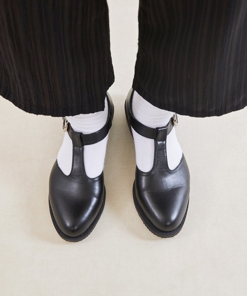 mooimooi（モーイモーイ）の「Tストラップシューズ（ドレスシューズ・レディース・ブラック/ナチュラル・S/M/L/LL）」の9枚目の写真