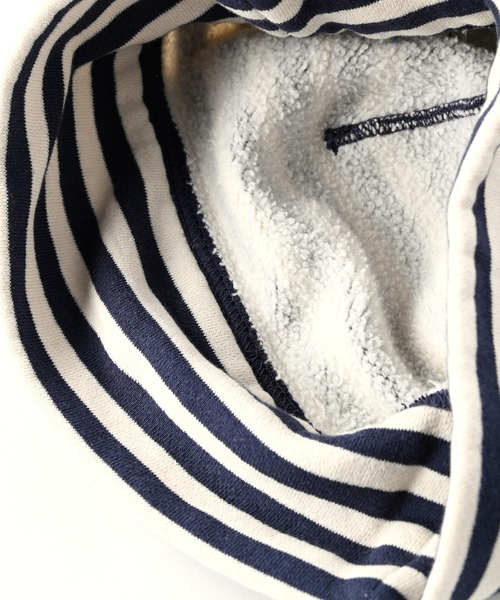 45R（フォーティファイブアール）の「裏毛のヨット帽（ニットキャップ/ビーニー・レディース・ネイビー/オフホワイト・SMALL/MEDIUM）」の6枚目の写真