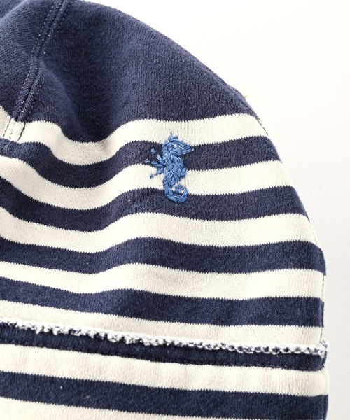 45R（フォーティファイブアール）の「裏毛のヨット帽（ニットキャップ/ビーニー・レディース・ネイビー/オフホワイト・SMALL/MEDIUM）」の7枚目の写真