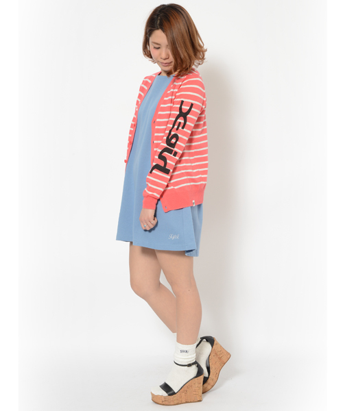 X-girl(エックスガール)の「【mini6月号掲載】SUMMER KNIT CARDIGAN(カーディガン/ボレロ・レディース・ホワイト/ブラック/ピンク・2/1)」の1枚目の写真