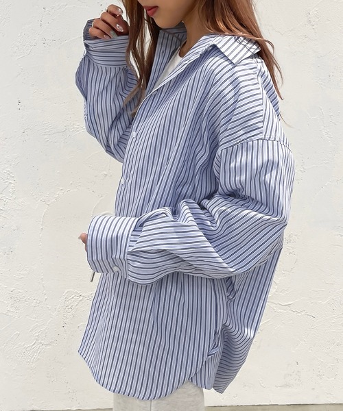 apres jour mignon（アプレジュールミニョン）の「マルチストライプルーズシャツ【ZOZOTOWN限定アイテム】（シャツ/ブラウス・レディース・ブルー系その他/ピンク系その他・フリー/X-LARGE）」の14枚目の写真