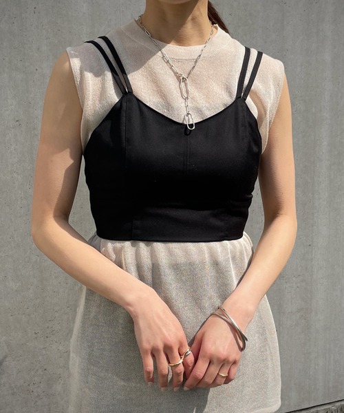 &g'aime(アンジェム)の「【&g’aime】カップ付きバックオープンビスチェ(Tシャツ/カットソー・レディース・ブラック/グレイッシュベージュ/チャコール・FREE)」の19枚目の写真
