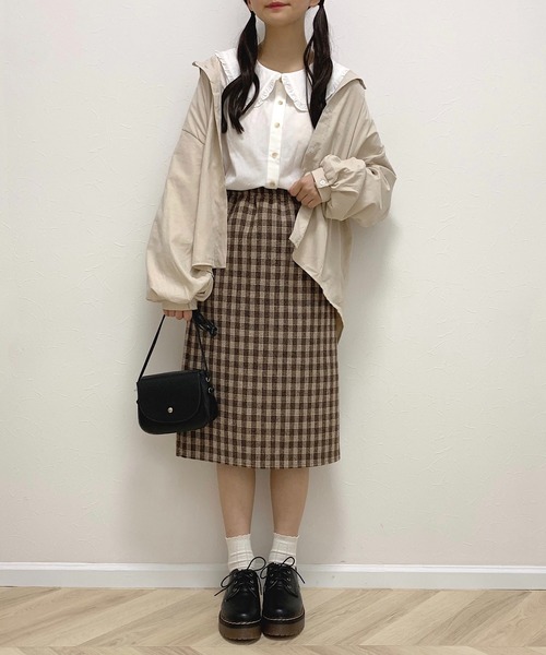 Cham.(チャム)の「ビッグカラーブラウス(シャツ/ブラウス・レディース・ベージュ/オフホワイト・F)」の8枚目の写真