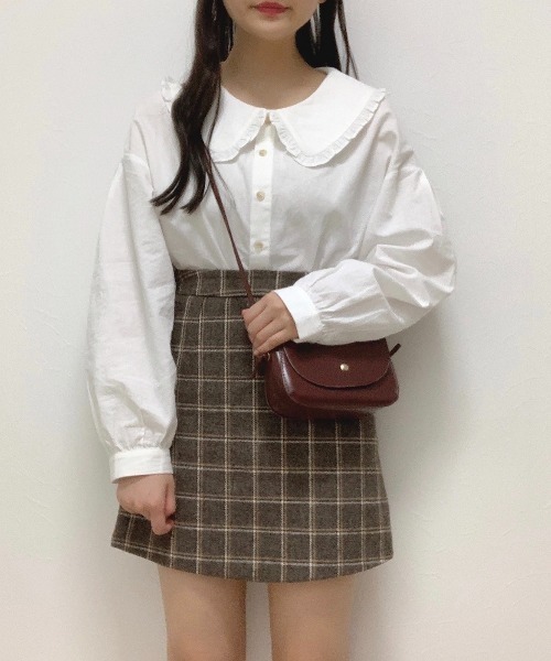 Cham.(チャム)の「ビッグカラーブラウス(シャツ/ブラウス・レディース・ベージュ/オフホワイト・F)」の14枚目の写真