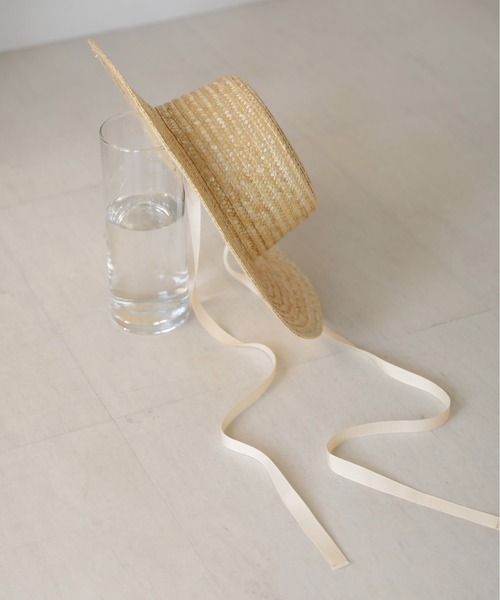 Bab（バブ）の「リボン付きストローハット（ハット・レディース・ナチュラル・ONESIZE）」の5枚目の写真