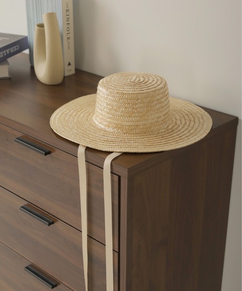 Bab（バブ）の「リボン付きストローハット（ハット・レディース・ナチュラル・ONESIZE）」の6枚目の写真