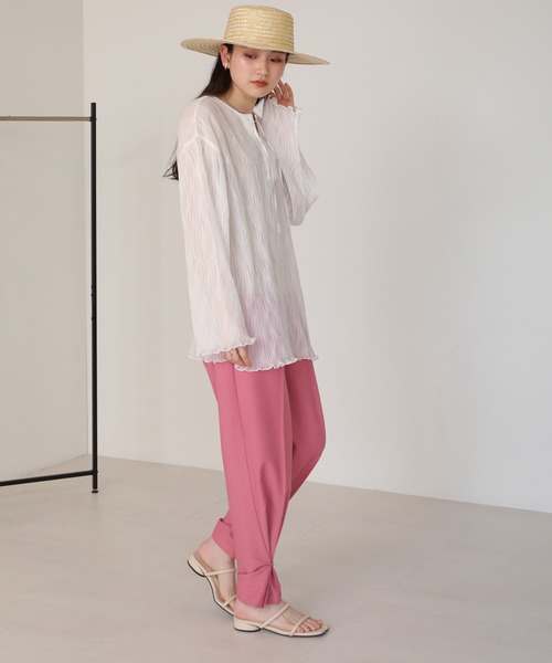 Bab（バブ）の「リボン付きストローハット（ハット・レディース・ナチュラル・ONESIZE）」の7枚目の写真